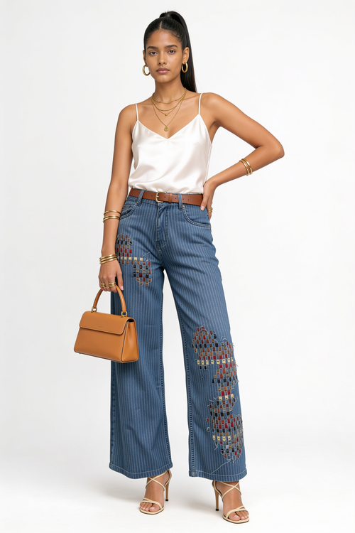 The Mosaic Jeans — model front