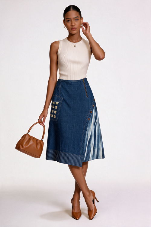 The Leafline Skirt — model front